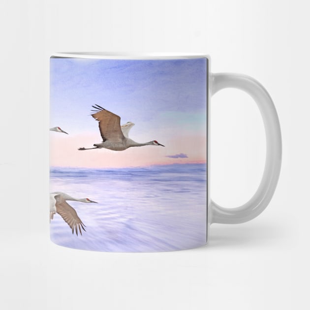 Sandhill Crane and Purple Sunset by lauradyoung